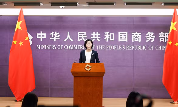 Người phát ngôn của Bộ Thương mại Trung Quốc, bà Shu Jueting. Ảnh: XINHUA
