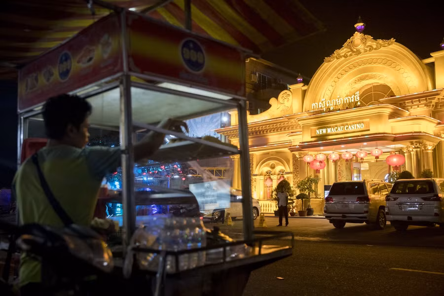 Một sòng bài ở Sihanoukville, Campuchia năm 2018. Ảnh: AFP Một sòng bài ở Sihanoukville, Campuchia năm 2018. Ảnh: AFP