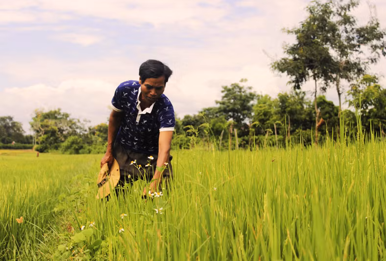 Người dân phấn khởi khi tham gia mô hình. Ảnh: Trần Dung