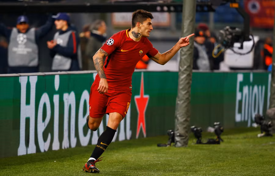 Perotti - người hùng của Roma trong chiến thắng trước Qarabag. Ảnh: REUTERS