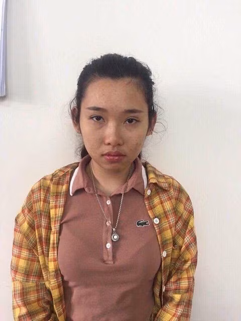 Vũ Thị Thùy Linh tại cơ quan Công an TP Móng Cái.
