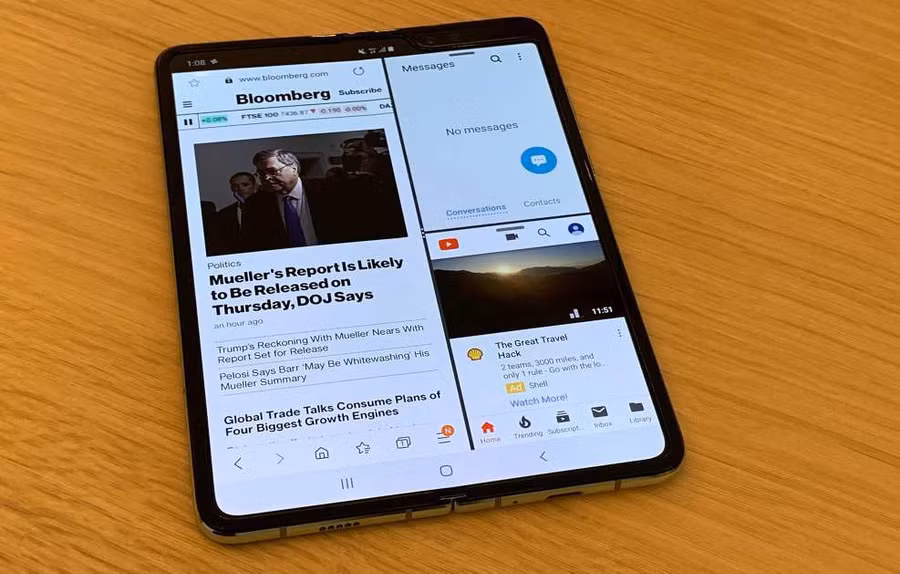 Galaxy Fold mở ra sẽ biến thành tablet với màn hình rộng 7,3 inch