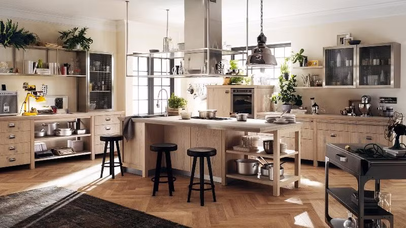  Đảo bếp đặt ở trung tâm làm nhiệm vụ lưu thông dòng không khí và hướng di chuyển