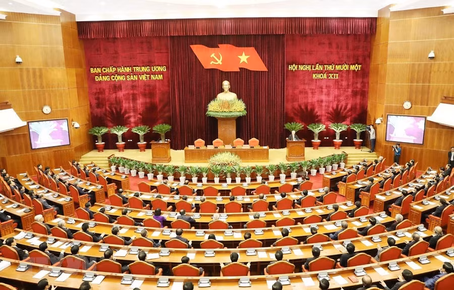 Quang cảnh phiên bế mạc Hội nghị. (Ảnh: Trí Dũng/TTXVN)