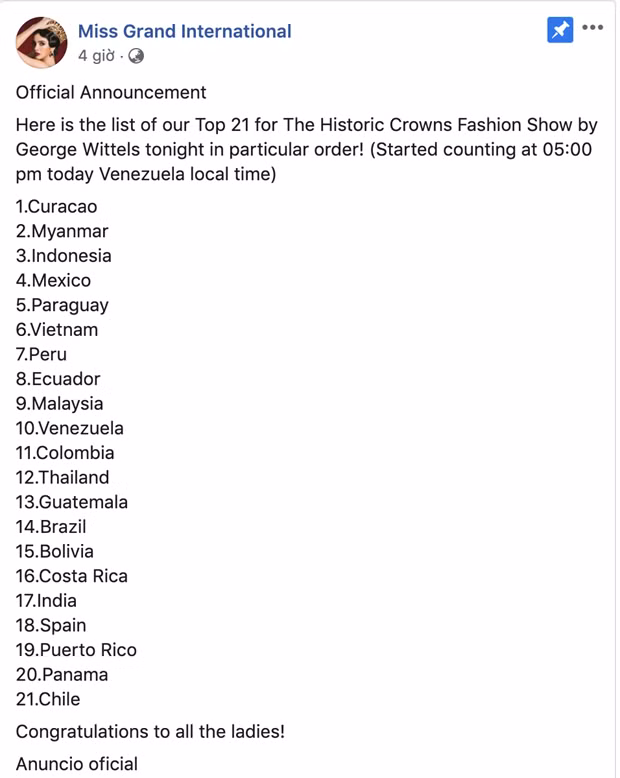 Kiều Loan lọt top 21 cho đêm trình diễn giới thiệu vương miện Miss Grand International. (Ảnh chụp màn hình) Kiều Loan lọt top 21 cho đêm trình diễn giới thiệu vương miện Miss Grand International. (Ảnh chụp màn hình)