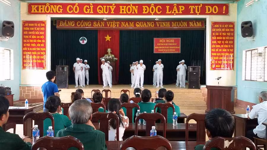  Câu lạc bộ Dưỡng sinh thị trấn Nhơn Hòa. Ảnh: A.T
