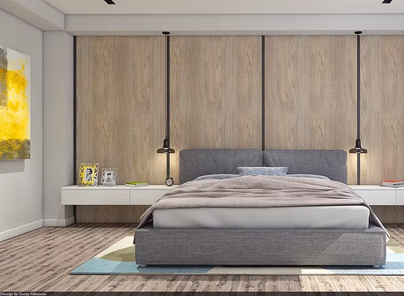 Ván ốp đầu giường sạch sẽ, và là lựa chọn trang trí ít tốn kém. Ván ốp đầu giường sạch sẽ, và là lựa chọn trang trí ít tốn kém.