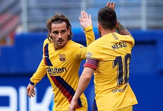 Griezmann và Messi giúp Barcelona giành chiến thắng. Getty Images)