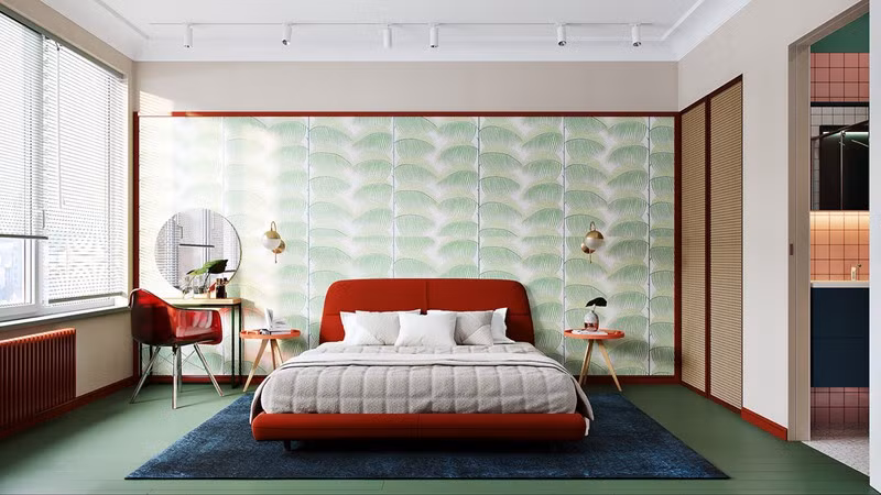 Xanh nhạt và đỏ tạo nên một cuộc đụng độ dễ thương.