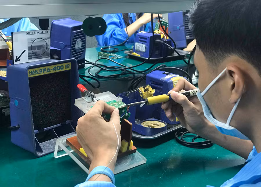 Chỉ tính riêng Công ty sản xuất linh kiện điện tử Mass Noble đã ghi nhận trên 1.424 tỷ đồng doanh thu. Ảnh: Mai Tiên 