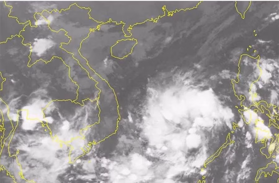 Hình ảnh mây vệ tinh của áp thấp nhiệt đới - Nguồn: Trung tâm dự báo khí tượng thủy văn quốc gia