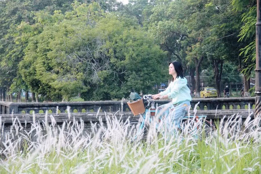  Mang xe đạp ra vườn hoa để chụp ảnh không khác gì Hàn Quốc đâu nhé