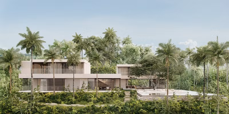 Căn biệt thự là sự tổng hòa giữa kiến trúc và thiên nhiên xung quanh để con người cảm thấy như được hòa mình vào với thiên nhiên, đất trời.