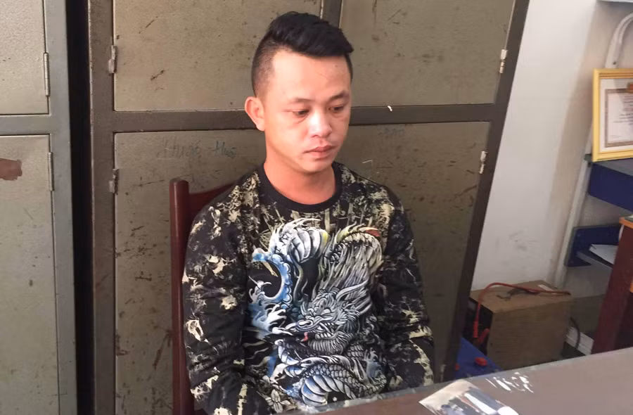 Đối tượng Nguyễn Quốc Kỳ tại Cơ quan Công an. Ảnh: Văn Ngọc