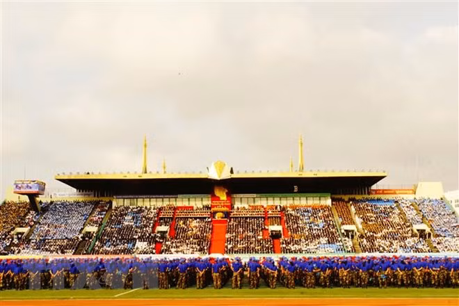  Quang cảnh lễ kỷ niệm. (Ảnh: Nhóm P/v TTXVN tại Campuchia)