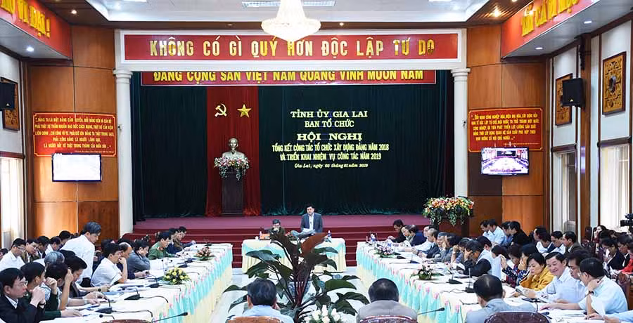 Hội nghị tổng kết công tác tổ chức xây dựng Đảng. Ảnh: Minh Nguyễn