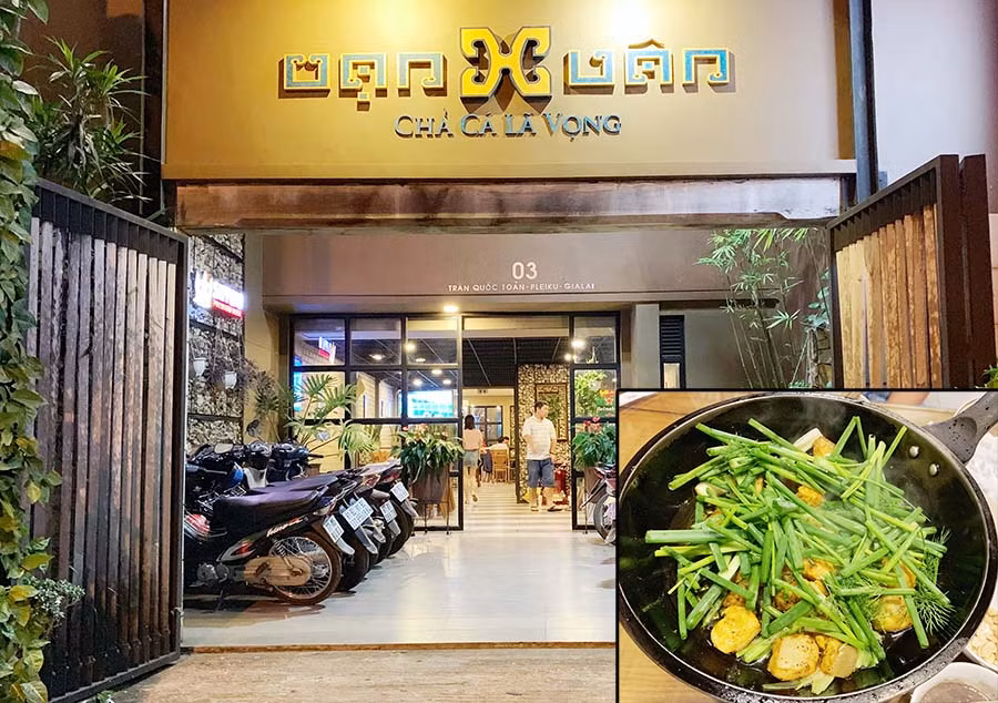  Địa điểm thưởng thức chả cá Lã Vọng nằm trên con đường khá yên tĩnh. Ảnh: Minh Châu