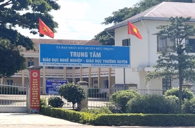 Trụ sở Trung tâm Giáo dục nghề huyện Đức Trọng nơi ông Quang làm giám đốc.
