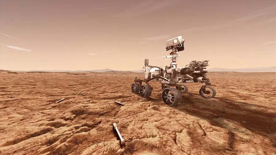 Tàu thám hiểm Perseverance của NASA thực hiện sứ mệnh khoa học tìm kiếm sự sống trên sao Hoả. Ảnh: NASA