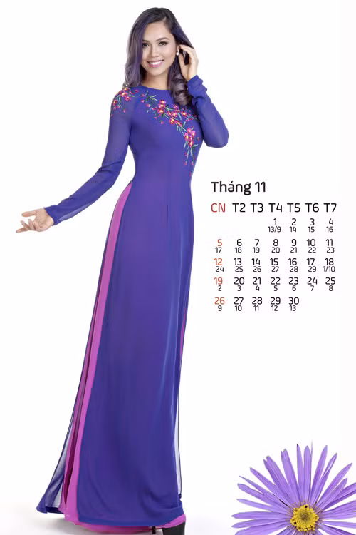 Á hậu Vũ Hoàng My cùng sắc tím hoa thạch thảo.