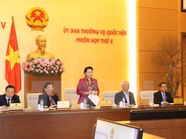 Chủ tịch Quốc hội Nguyễn Thị Kim Ngân phát biểu.