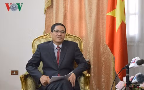 Đại sứ Đỗ Hoàng Long trả lời phỏng vấn phóng viên VOV.