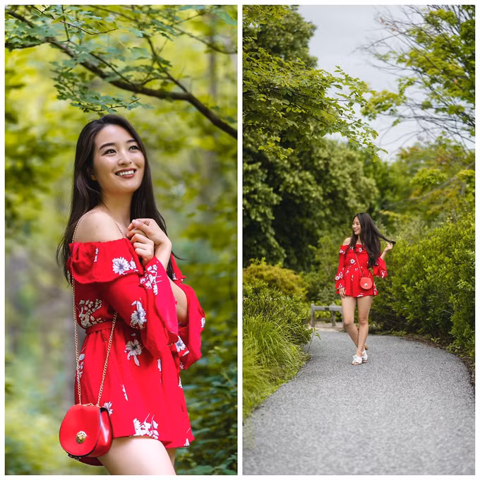  Playsuit đỏ tươi với kiểu dáng trẻ trung. Trang phục thiết kế dáng ngắn sẽ giúp các bạn gái tôn chiều cao đáng kể.