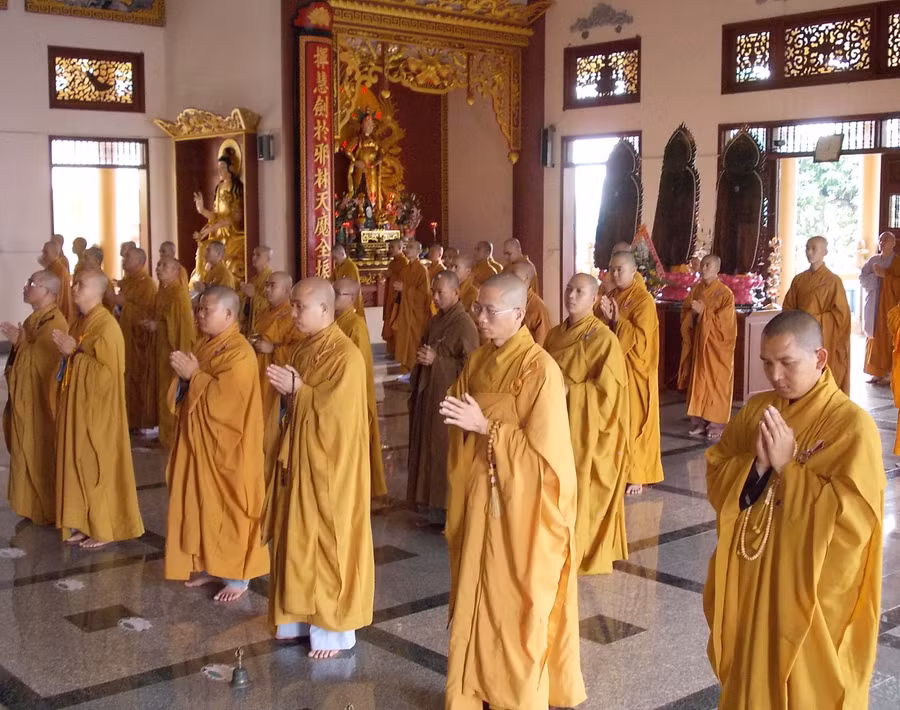 Tại Lễ tự tứ và tạ pháp an cư kiết hạ. Ảnh: Thanh Nhật