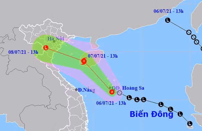 Vị trí và dự báo đường đi của hai áp thấp nhiệt đới - Nguồn: Trung tâm Dự báo khí tượng thủy văn quốc gia Vị trí và dự báo đường đi của hai áp thấp nhiệt đới - Nguồn: Trung tâm Dự báo khí tượng thủy văn quốc gia