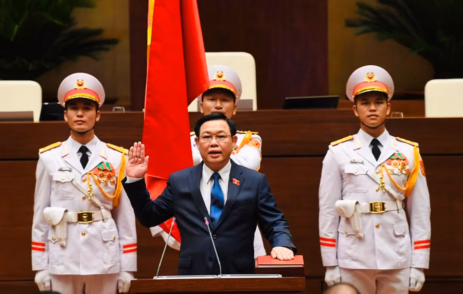Chủ tịch Quốc hội Vương Đình Huệ: Mục tiêu tối thượng vì hạnh phúc của nhân dân. Ảnh VGP