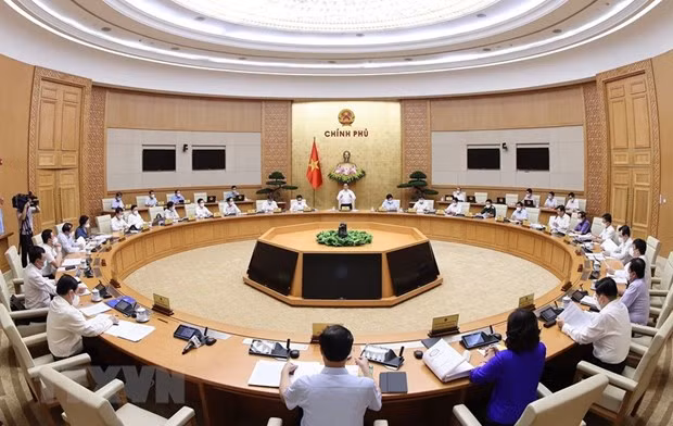 Quang cảnh phiên họp Chính phủ thường kỳ tháng Sáu. (Ảnh: Dương Giang/TTXVN)