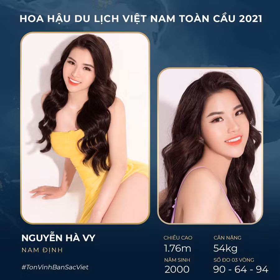 Nguyễn Hà Vy sinh năm 2000, cao 1,76m, số đo ba vòng 90-64-94. ẢNH: BTC