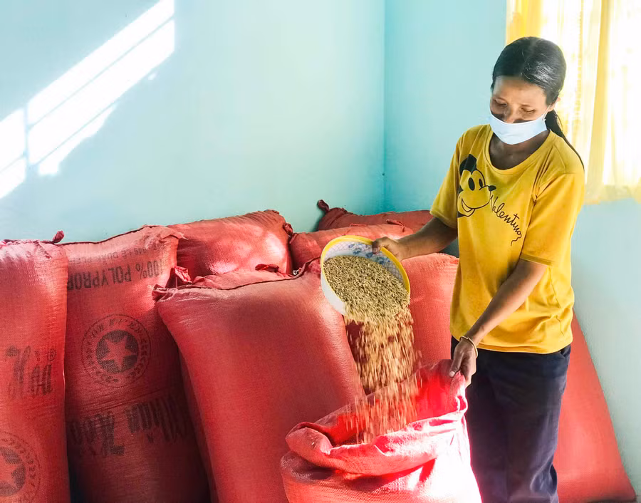 Nhờ được các cấp Hội Phụ nữ quan tâm giúp đỡ, chị H’Nheng (làng Ốp, phường Hoa Lư) đã vươn lên thoát nghèo. Ảnh: Trần Dung