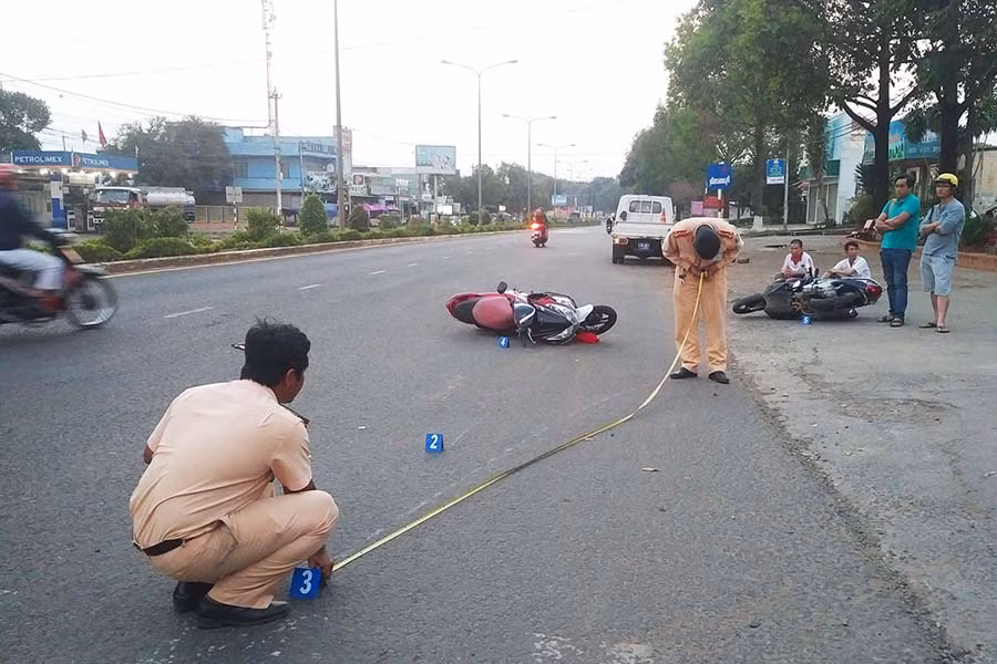 Hiện trường vụ tai nạn. Ảnh: N.G
