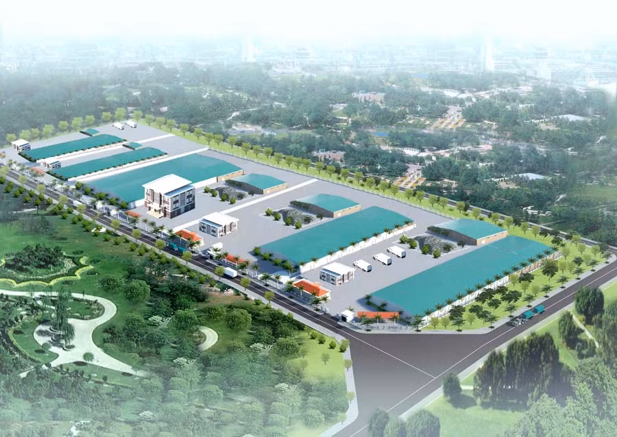 Phối cảnh cụm nhà máy chế biến dược liệu, thực phẩm của Công ty Trường Sinh.