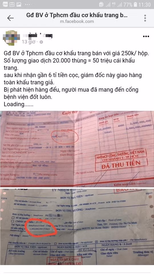 Giám đốc Bệnh viện quận Gò Vấp bị tố gom khẩu trang bán kiếm tiền tỉ (ảnh mạng xã hội)