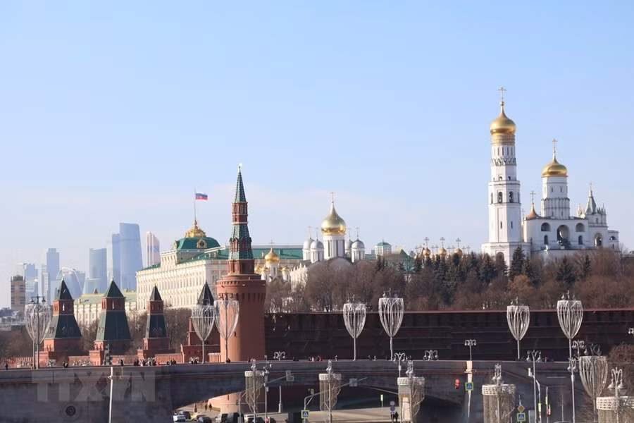 Quảng trường Nhà thờ trong Điện Kremlin. (Ảnh: Duy Trinh/TTXVN)