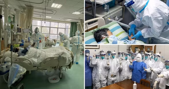  Bên trong các bệnh viện ở Vũ Hán, các bác sĩ đang chiến đấu từng giờ với virus corona để cứu chữa bệnh nhân - Ảnh: Reuters, AP