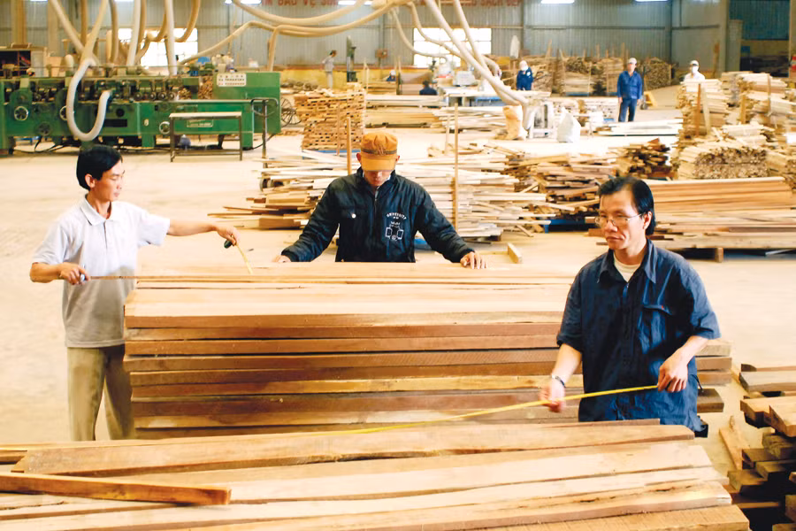 Công nhân làm việc tại một doanh nghiệp gỗ trên địa bàn tỉnh. Ảnh: Đ.T
