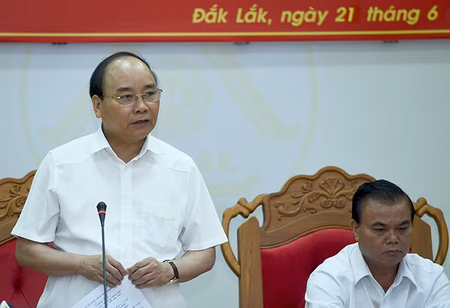 Thủ tướng Nguyễn Xuân Phúc làm việc với lãnh đạo chủ chốt tỉnh Đak Lak.