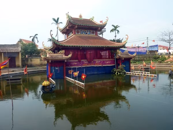 Một góc thủy đình phường múa rối Nguyên Xá (Thái Bình). (Ảnh: Báo Tin Tức/TTXVN)