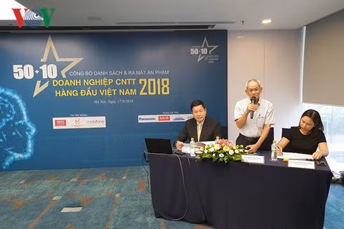  TS Mai Liêm Trực, Nguyên Thứ trưởng Bộ Bưu chính Viễn thông, Chủ tịch Hội đồng Bình chọn của Chương trình, phát biểu tại lễ công bố.