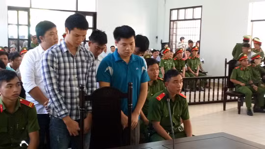 Các bị cáo cúi đầu nhận tội tại phiên tòa Các bị cáo cúi đầu nhận tội tại phiên tòa