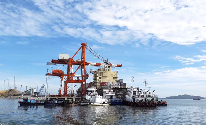 Cần cẩu tại cảng Quy Nhơn. Ảnh: Thanh Niên