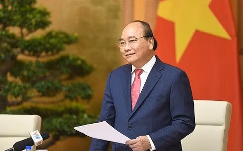 Thủ tướng Nguyễn Xuân Phúc phát biểu tại buổi gặp mặt Đoàn thể thao Việt Nam.