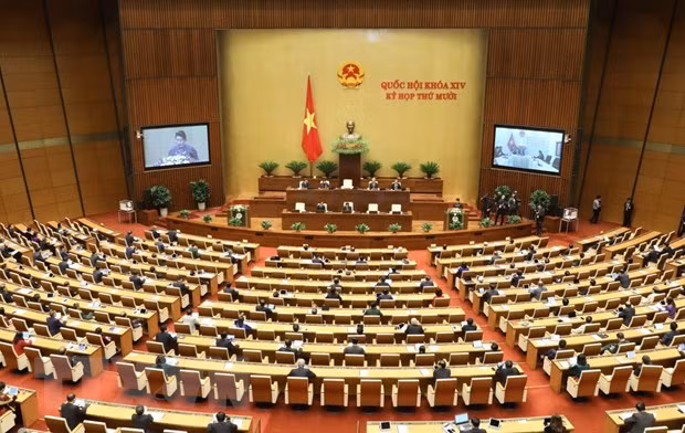 Quang cảnh phiên khai mạc Kỳ họp thứ mười, Quốc hội khóa XIV. (Ảnh: Văn Điệp/TTXVN)