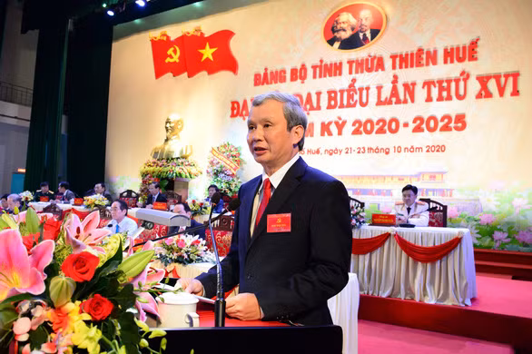 Ông Lê Trường Lưu đọc diễn văn khai mạc Đại hội Đảng bộ Thừa Thiên Huế - Ảnh: Tư liệu đại hội