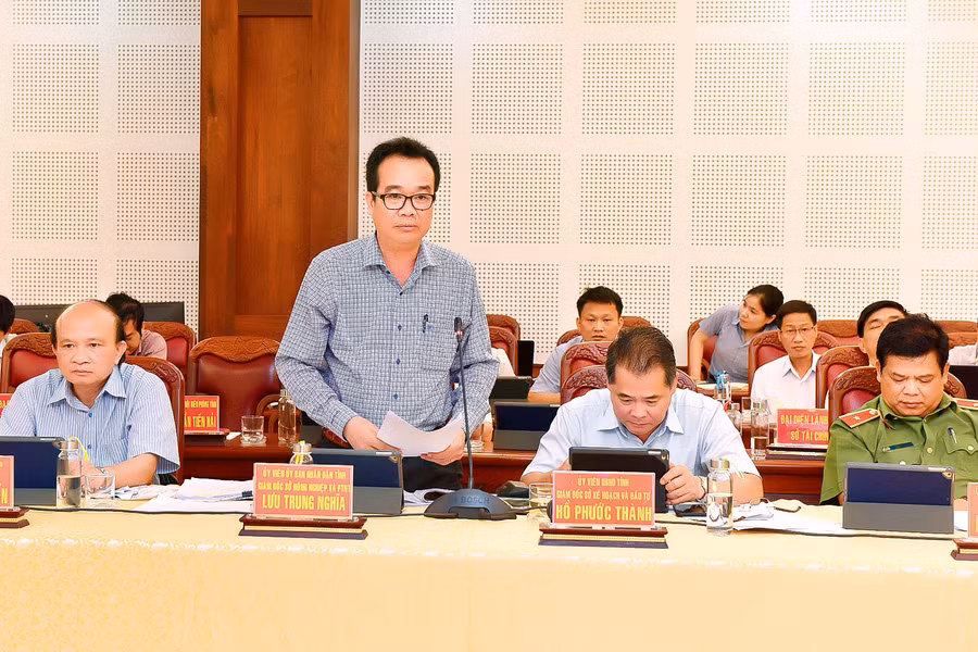 Giám đốc Sở Nông nghiệp và PTNT Lưu Trung Nghĩa phát biểu tại hội nghị. Ảnh: Đức Thụy Ông Lưu Trung Nghĩa-Giám đốc Sở Nông nghiệp và PTNT phát biểu tại hội nghị. Ảnh: Đức Thụy