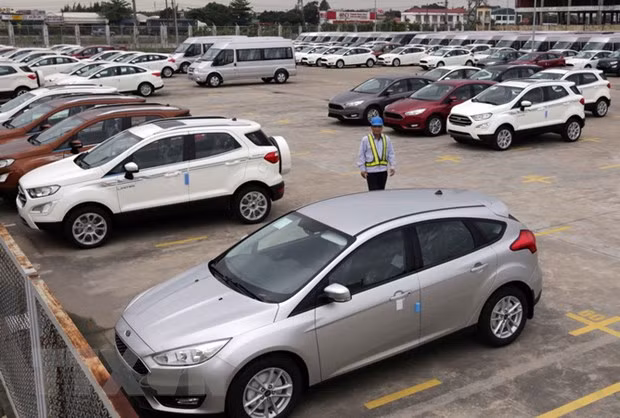 Các loại xe xuất xưởng tại nhà máy Ford Hải Dương. (Ảnh: Trần Việt/TTXVN)