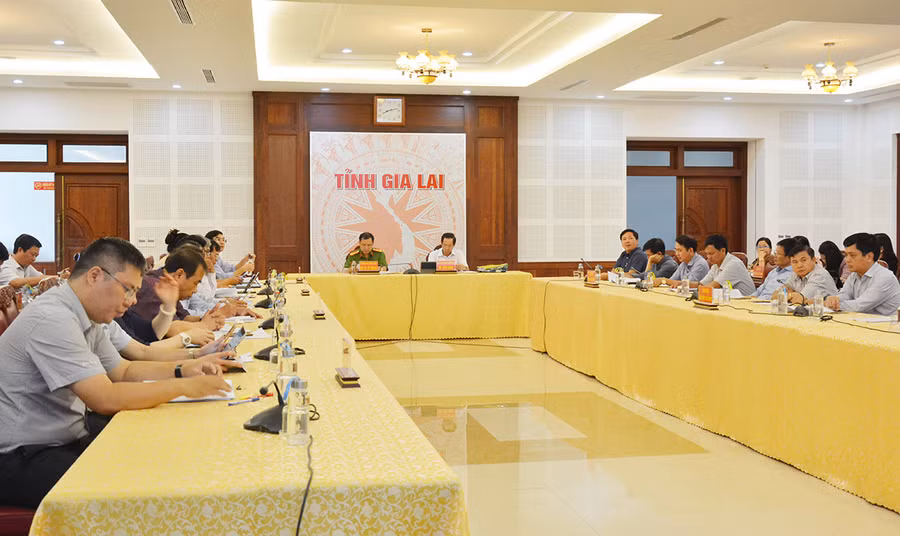  Quang cảnh hội nghị tổng kết đề án 896 tại điểm cầu Gia Lai. Ảnh: Phương Linh